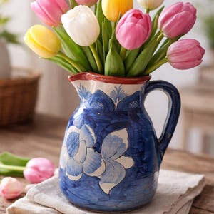 May include: A white ceramic mug with a black handle and the text "But first, coffee" in a handwritten style. The mug is on a white surface. The mug is approximately 10 cm tall.