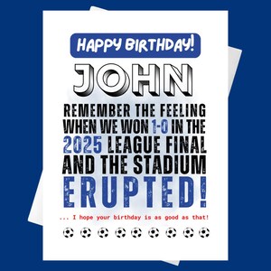 Tarjeta de fútbol divertida para él: para el fanático que apoya al mejor equipo de fútbol Ganadores de la Copa: la mejor tarjeta Feliz cumpleaños Aniversario Día del padre