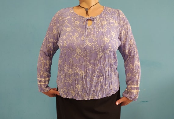 Vintage blouse Purple blouse Vintage 90s Plus size
