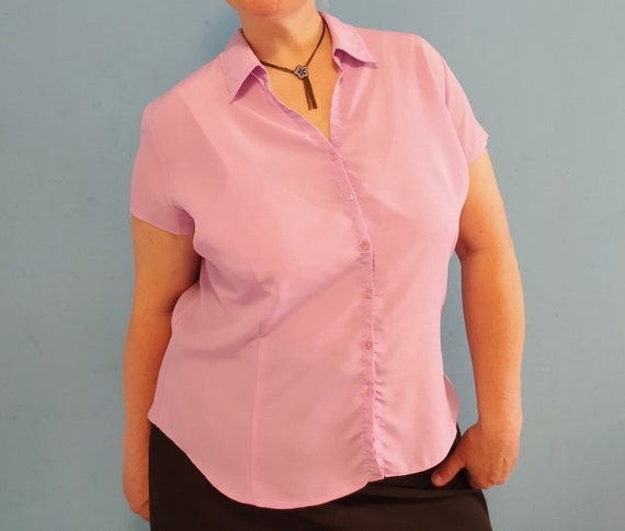 Vintage blouse Pink blouse Vintage 90s Plus size C