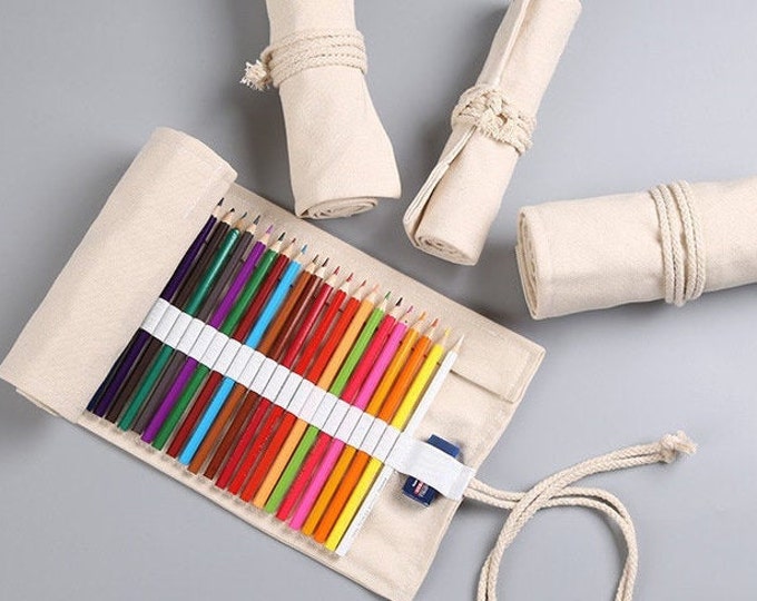 Derwent Pencil Case, Canvas Carryall Bag Pencil Holder With Removable