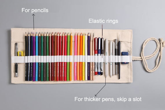 Pencil Roll Case Retro Pencil Wrap Bag Portable Roll Up Pouch Pen