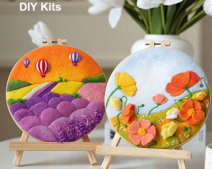 Pictured Frame Wool Needle Felting Painting DIY Kit Etsy