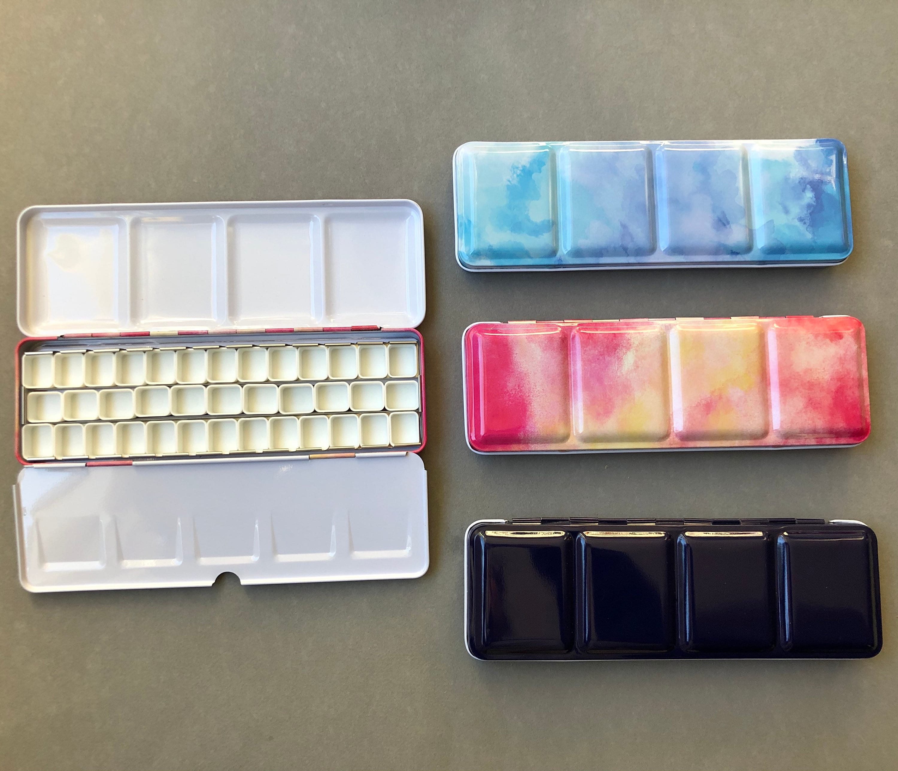 Empty Watercolor Palette Tin with 37 Half Pans and Etsy