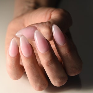 JELLY PINK | Kylie | Matte Glossy | Handpainted presson nails | Fake nails | Stiletto Oval Almond Square Coffin Balerina | Long Medium Short