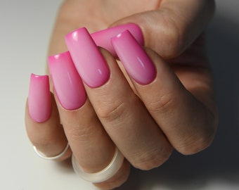 Milky Ombre Press On Nails | Neon Color Set, Handmade