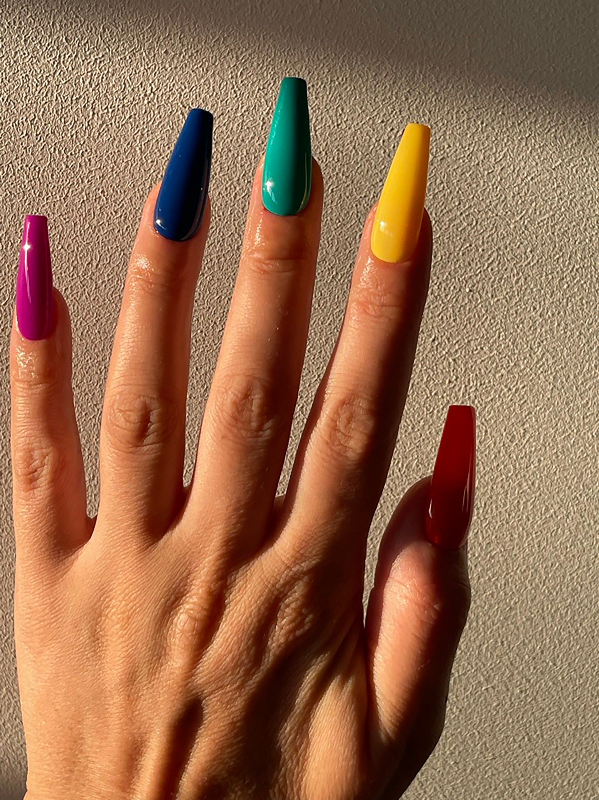 LGBT PRIDE RAINBOW set handmade Handpainted press on nails | Etsy