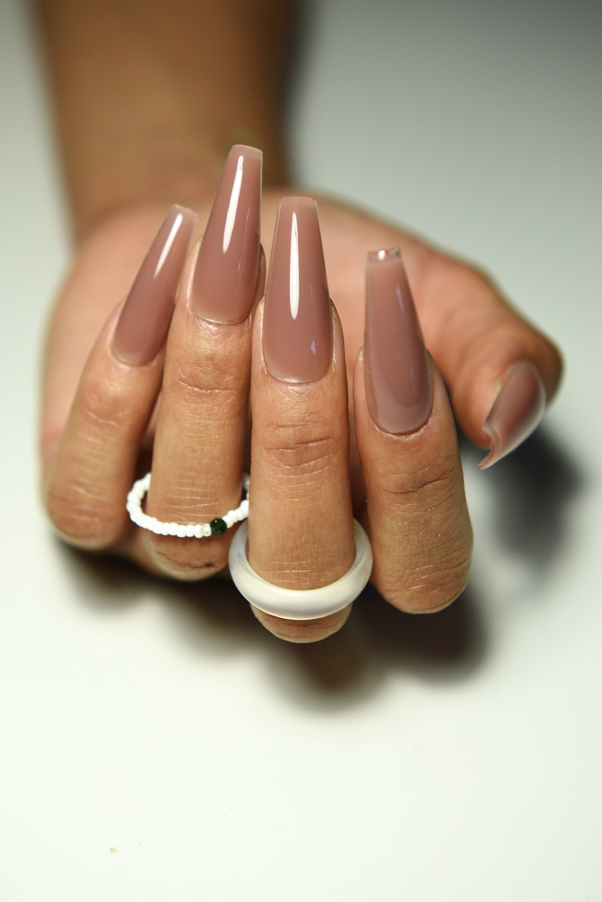 Press-on Marble False Nails - Detachable Ballerina Nail Manicure  Accessories 24p | eBay