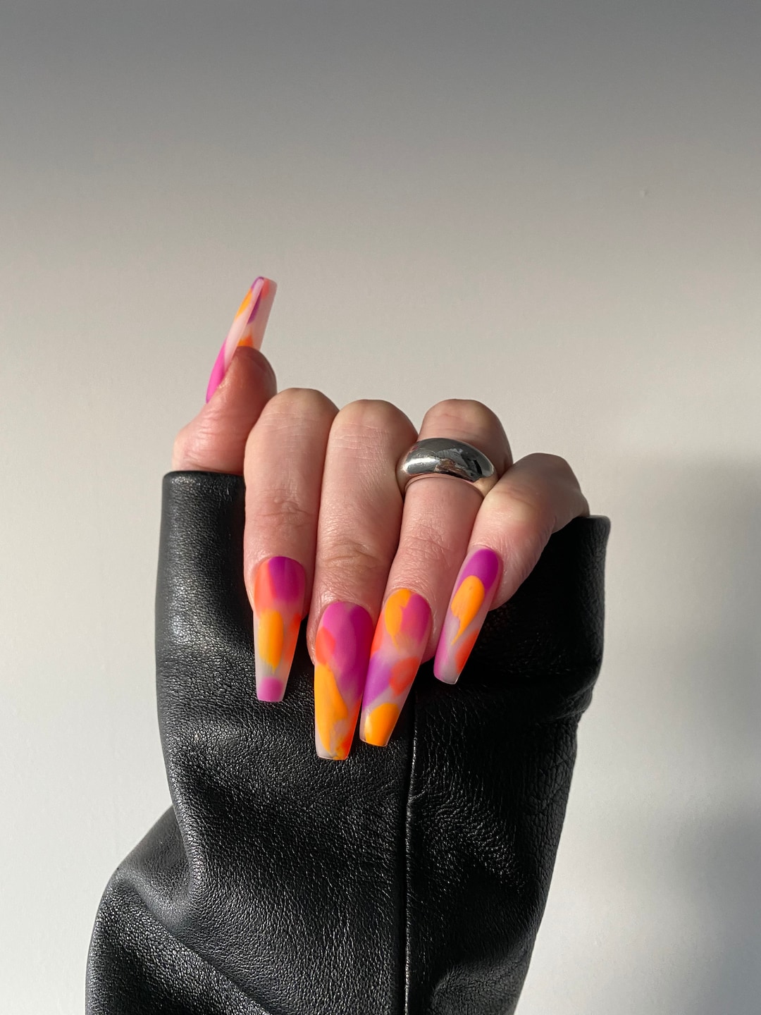 PRIMAVERA BRUSH STROKES Handpainted Press on Nails Custom - Etsy
