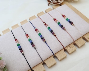 Chakra Armband echte Steine, Edelsteine Chakra, spiritueller Schmuck, kleines Geschenk Freundin