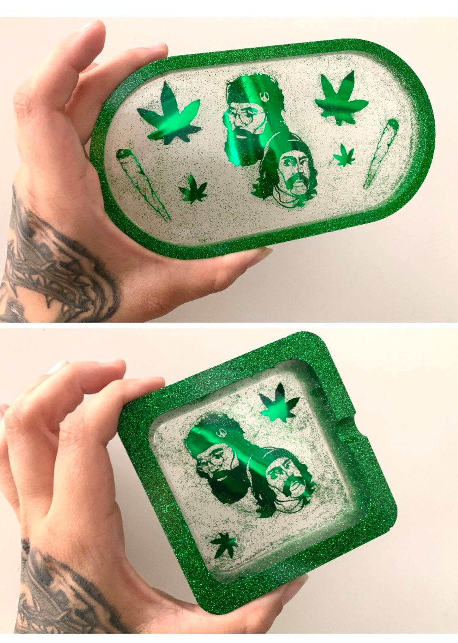 Cheech and Chong Rolling Tray Ashtray Set / Stoner / Weed Tray Etsy