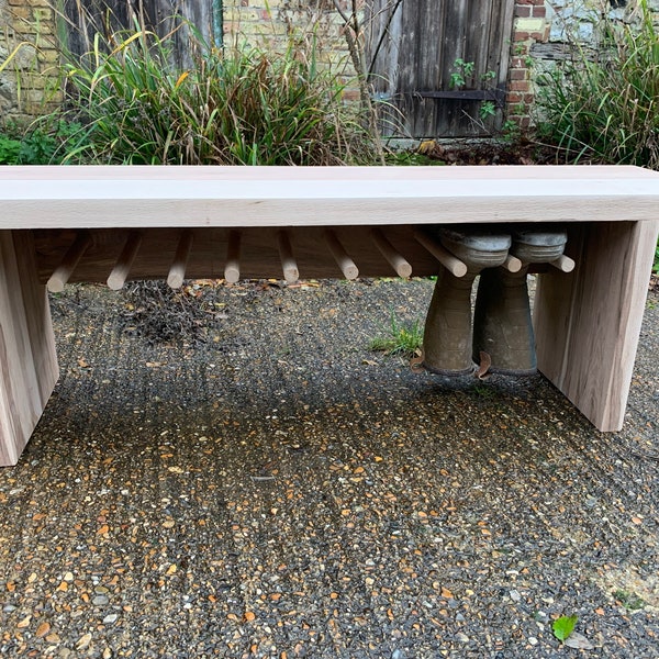 Oak Hallway bench with boot rack/storage