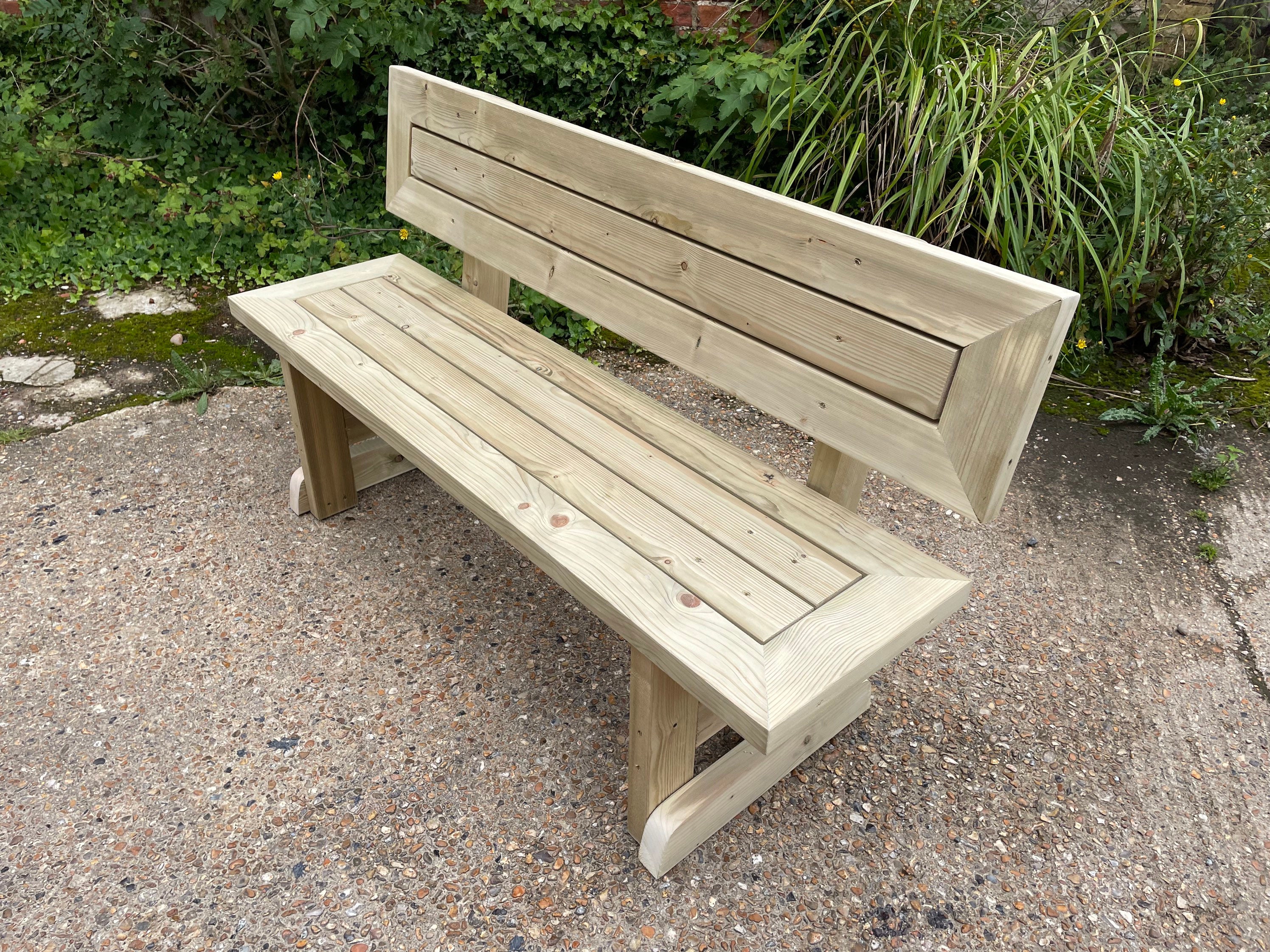 Small outdoor bench with back deals