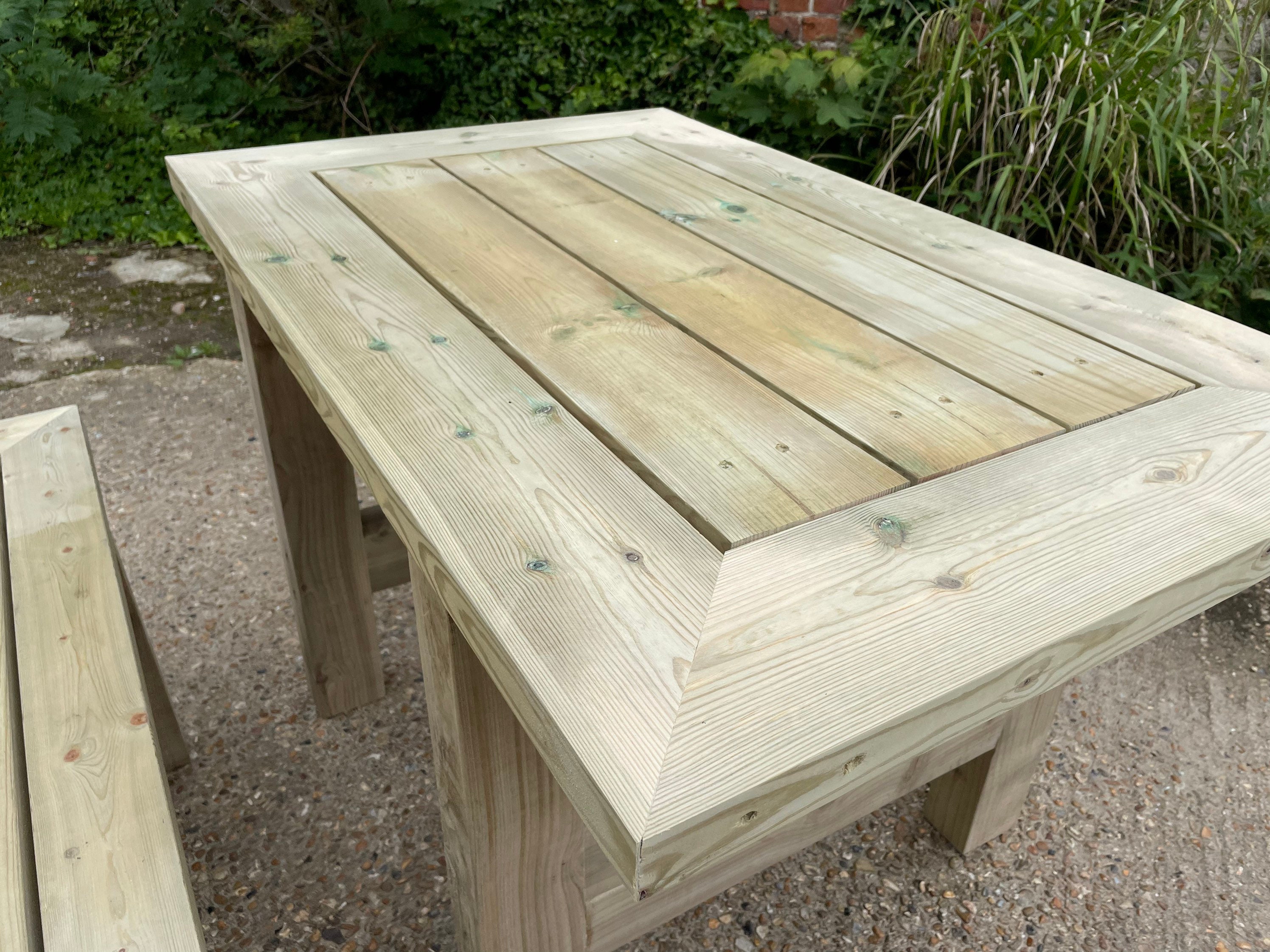 Outdoor table and 2 benches treated Etsy