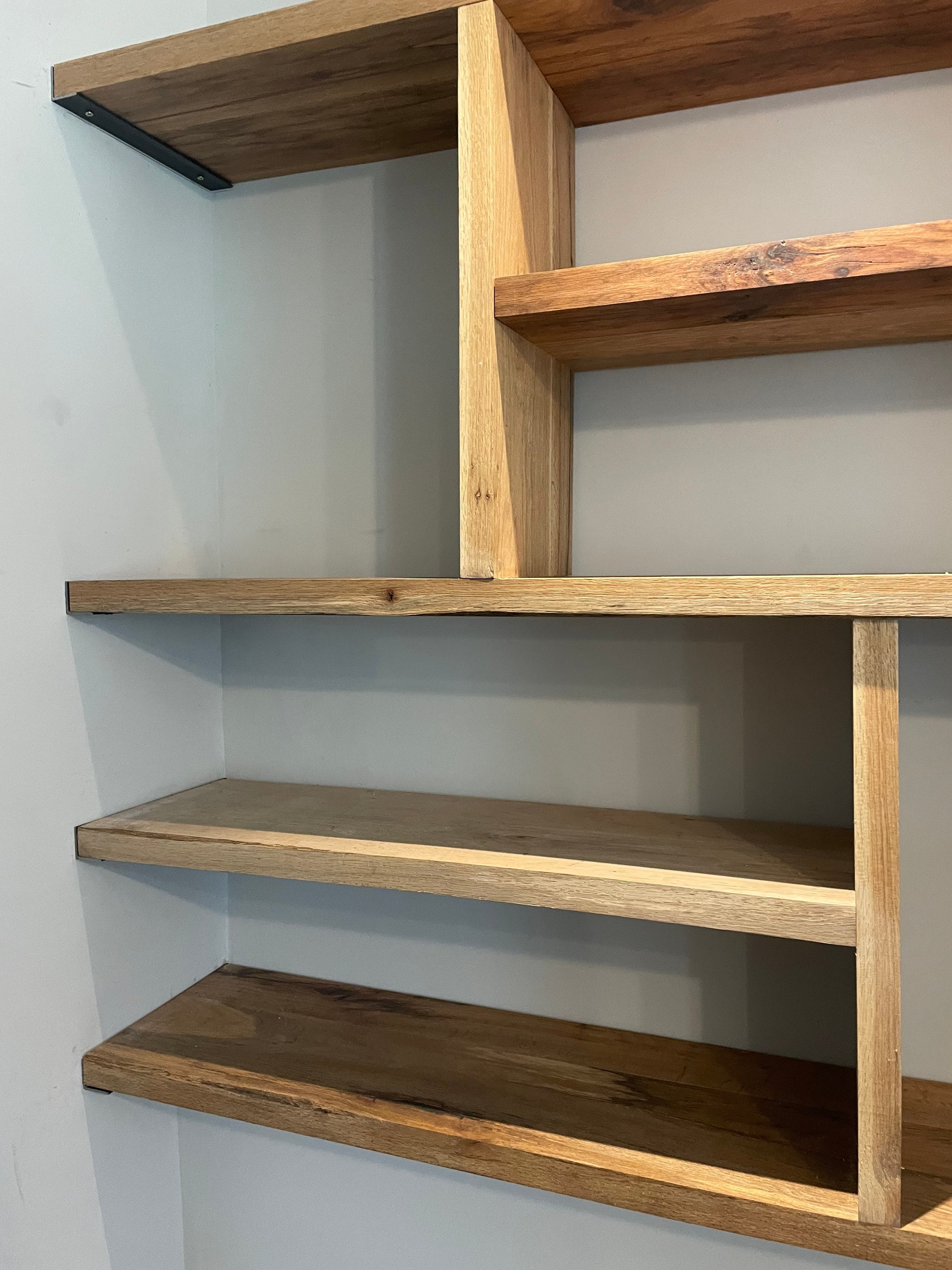 Alcove Oak Shelves with Brackets Bespoke Design Please Get Etsy UK
