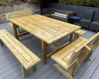 Garden outdoor patio terrace dining table (Treated)