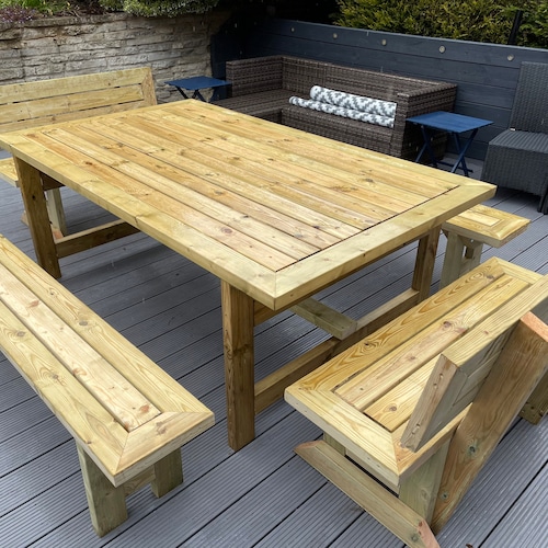 Garden Outdoor Patio Terrace X Frame Dining Table Etsy UK