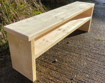 Hallway bench with shoe storage/shelf