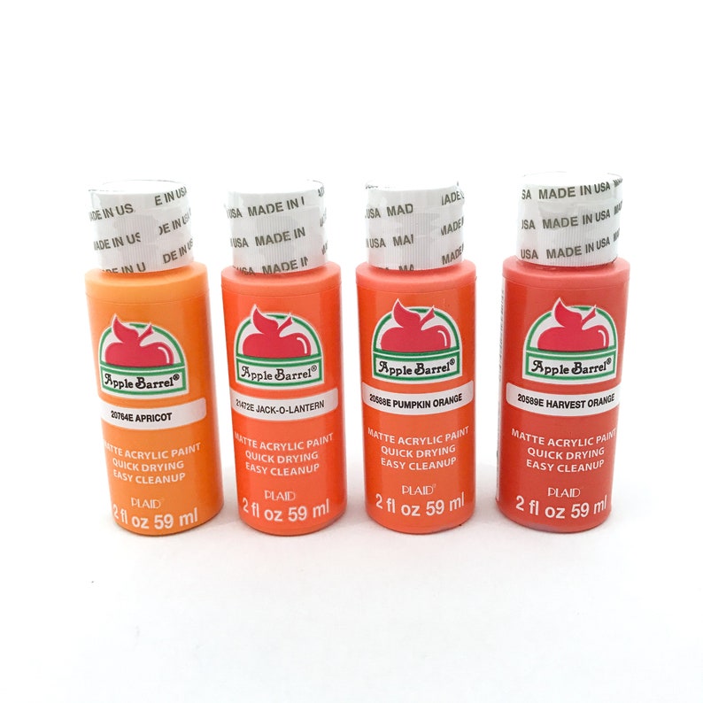 Acrylic Paint Matte Orange Color Variations 2 oz Apple Etsy