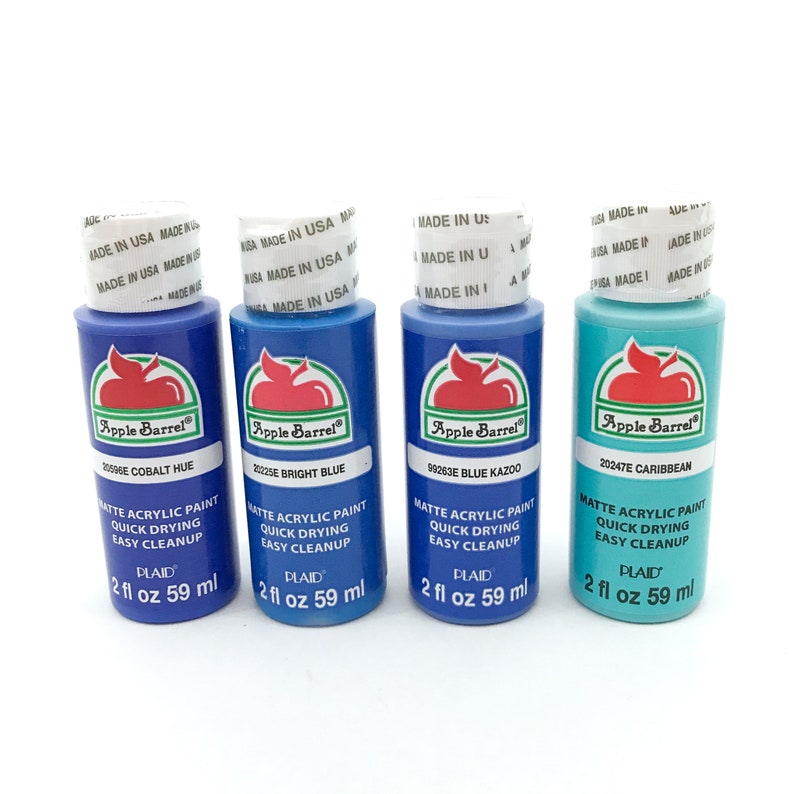 Acrylic Paint Matte Blue Color Variations Apple Barrel 2 Etsy