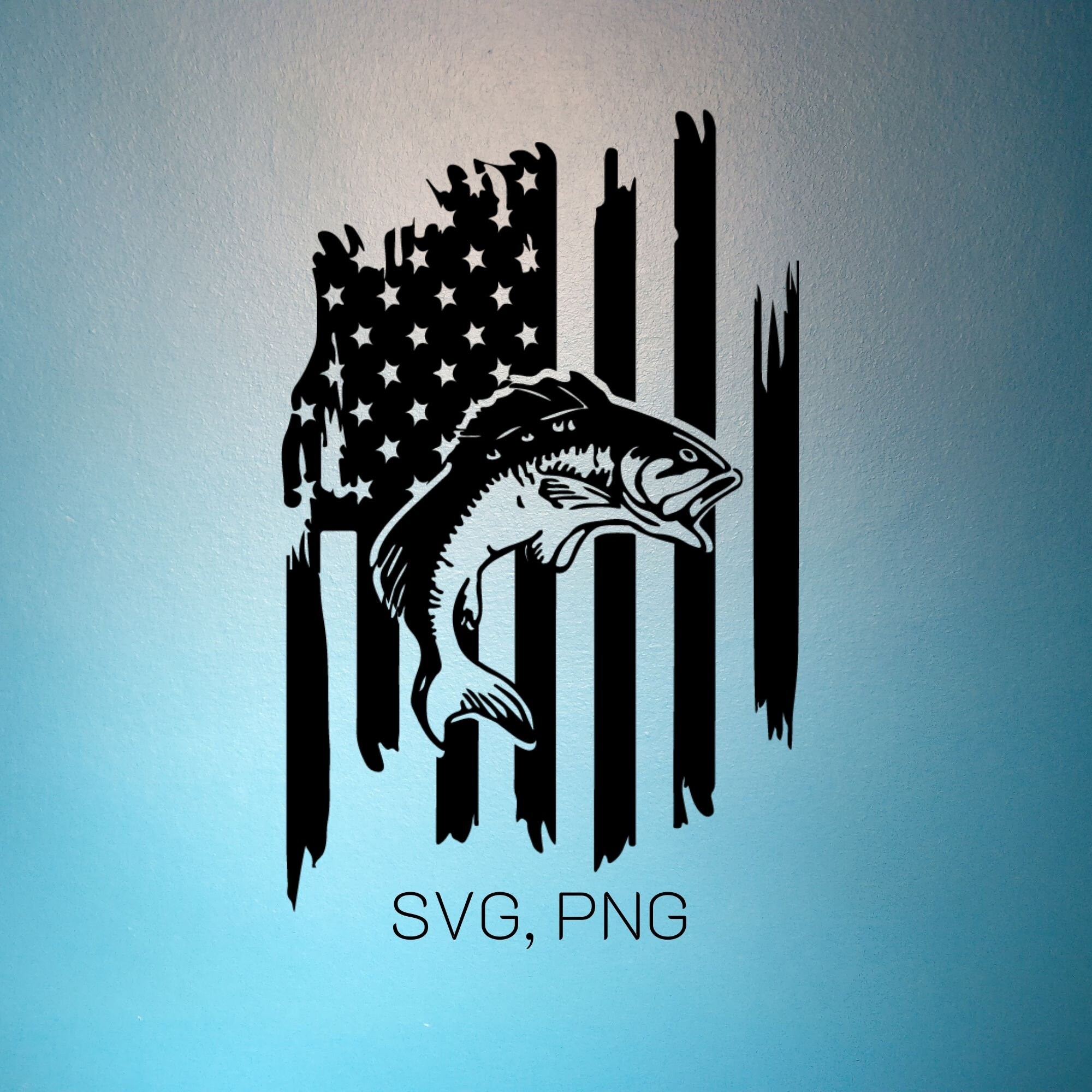Download Fishing Distressed American Usa Flag Svg Fishing Svgfish Etsy