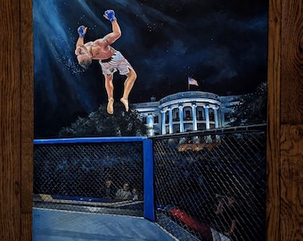 Justin Gaethje Painting or Print | UFC Champion Portrait by Ryan Atencio | MMA UFC Fan Art Wall Decor