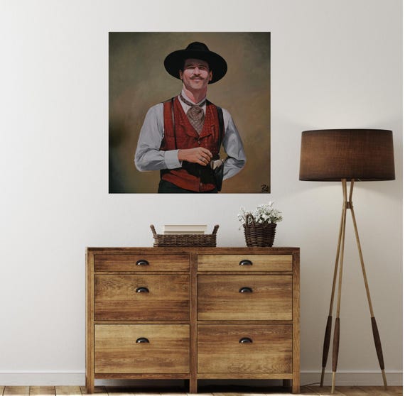 Doc Holliday Art Print | Val Kilmer as Doc Holliday in Tombstone | Western Cowboy Wall Art | Arizona Outlaw Decor | Western Movie Poster