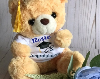 Personalized Graduation Plush Teddy Bear with T-shirt/Customized/Keepsake/gift for kids/boys/girls/Grade 8/SK Grad/Class Of 2024