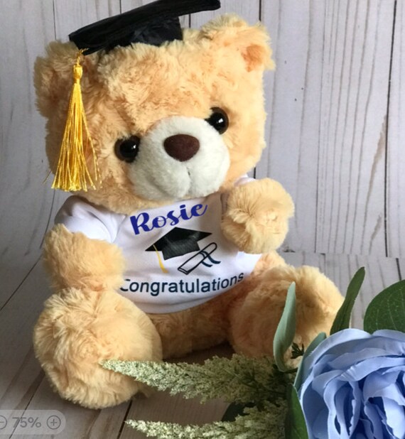 Personalized Graduation Bear With Custom Text & Photo - Teddy Bear With Rose & Bow, Graduation Gifts For 2025 High School & College