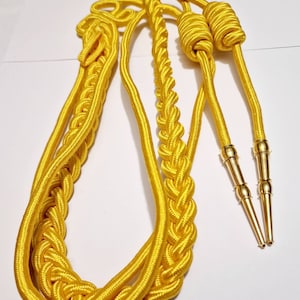 British Army Shoulder Aiguillette Shine Silk Gold & Silver Army Aiguillette Gold Silk Cord.