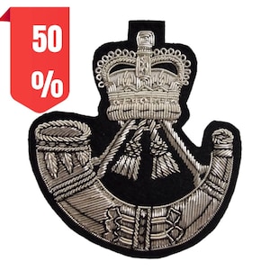 Rifles Wire Embroidered Bullion Blazer Badge - British Army.