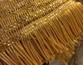 Frange in metallo dorato (5 cm) per la decorazione domestica di paramenti ortodossi e paramenti liturgici.