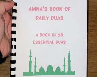 PERSONALISED book of 20 Duas. Essential duas for children, reverts, adults. A5. Islamic duas. Islamic prayers, Eid gift, Ramadan gift