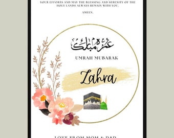 A4 Personalised Umrah Frame, Umrah Mubarak, Umrah Print, Umrah Gift, Umrah frame, Umrah Duas, Islamic Gift, Eid Gift, Hajj gift, Haj Mubarak