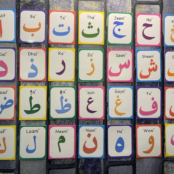 Arabisch Alphabet Lernkarten - Alif Ba Ta, Islamisch lernen, Medrese, Arabisch lernen, Arabisch Lernkarten, Islamisch Geschenk Kinder, Eid Geschenk.