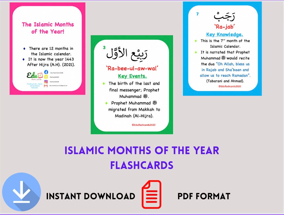 Islamic Months of the Year, Islamic Calendar, Muslim Homeschool