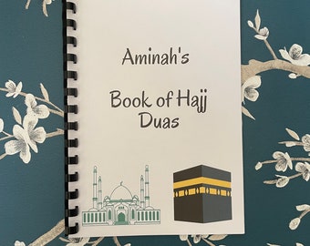 PERSONALISED A5 Book of Hajj Duas. Hajj gift, Hajj, pilgrimage, Duas, personalised hajj gift, Islamic duas, Islamic prayers, 24hr dispatch