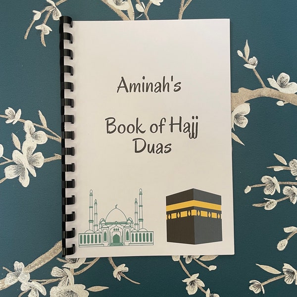 PERSONALISIERTES A5 Buch von Hajj Duas. Hajj Geschenk, Hajj, Pilgerreise, Duas, personalisiertes Hajj-Geschenk, Islamische Duas, Islamische Gebete, 24-Stunden-Versand