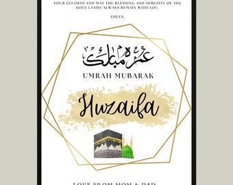 A4 Personalised Umrah Frame, Umrah Mubarak, Umrah Print, Umrah Gift, Umrah frame, Umrah Duas, Islamic Gift, Eid Gift, Hajj gift, Haj Mubarak