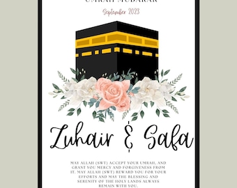 A4 Personalised Umrah Frame, Umrah Mubarak, Umrah Print, Umrah Gift, Umrah frame, Umrah Duas, Islamic Gift, Eid Gift, Umrah Essentials, Umra