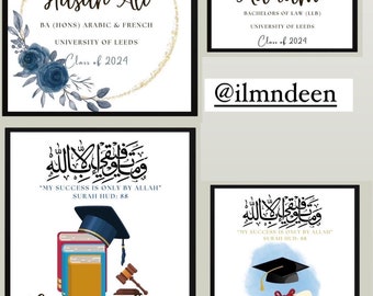 Personalised Islamic Graduation Frame, Islamic Graduation Gift, Muslim ...