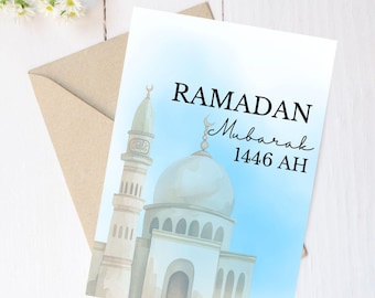 Ramadan Mubarak Greeting Card/envelope, Aethetic Ramadan Greeting Card,Ramadan Kareem, Ramadan 2025,Islamic Gifts,Personalised Ramadan Gift