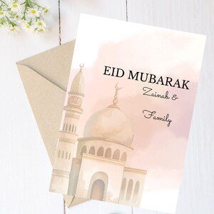 PERSONALISIERTE Eid Mubarak Grußkarte / Umschlag, Eid Grußkarte, Eid 2025,Islamische Geschenke, personalisiertes Eid Geschenk, Multipack, Eid Geschenkkarte,