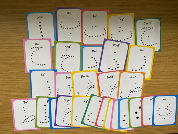 Arabic Alphabet Tracing Flashcard Set, Dot to Dot, Alif Ba Ta, Muslim Homeschool, Islamic Learning ,Qur'an,