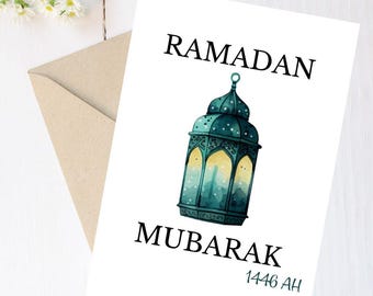 Ramadan Mubarak Lantern Greeting Card/envelope, Aesthetic Ramadan Greeting Card,Ramadan Kareem, Ramadan 2025,Islamic Gifts, Eid cards
