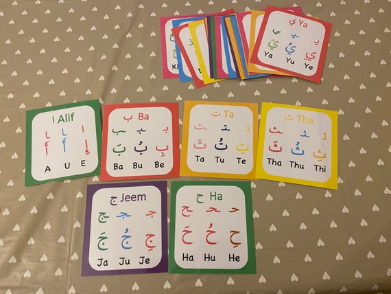 Arabic Alphabet Flashcard Learning Arabic Alphabet Formation Etsy