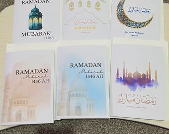 Ramadan Mubarak Multipack Greeting Card/envelope, Aesthetic Ramadan Greeting Card,Ramadan Kareem, Ramadan 2025,Islamic Gifts,Personalised