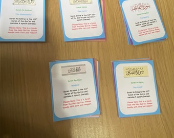 4 Quls + Surah Al Fatiha Bundle Set - Islamic Flashcards, Four Quls, Fatiha, Surah ikhlas, Surah Kafirun, Surah Falaq, Surah Annas