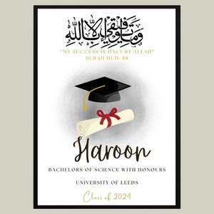 A4 Personalisierter Islamischer Abschlussrahmen, Islamisches Abschlussgeschenk, Muslimisches Abschlussgeschenk, Islamische Geschenke, Islamische Rahmen, Abschlussdruck