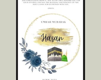 A4 Personalised Umrah Frame, Umrah Mubarak, Umrah Print, Umrah Gift, Umrah frame, Umrah Duas, Islamic Gift, Eid Gift, Hajj gift, Haj Mubarak